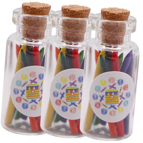 SOIMISS 3 Satz Miniaturisierte Buntstifte Farbige Wachsmalstifte für Puppenhaus Dekoration Kreative Miniatur Modelle für DIY von SOIMISS