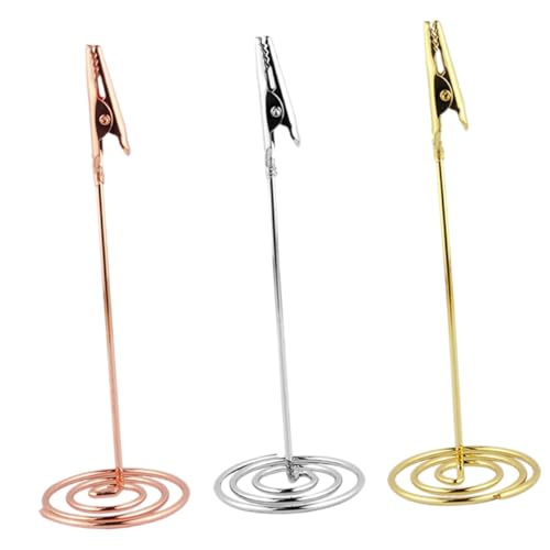 SOIMISS 3 Stck Teiliges Tischkartenhalter aus Metall Memo und Fotoklammer in Gold Silber Roségold Dekorativer Metall Clipständer mit Basis für Tischnummer Notizen und Bilder bei Party SOIMISS 3 Stck Teiliges Tischkartenhalter aus Metall Memo und Fotoklammer in Gold Silber Roségold Dekorativer Metall Clipständer mit Basis für Tischnummer Notizen und Bilder bei Party von SOIMISS