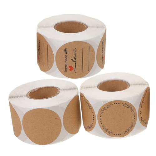 SOIMISS 3 Stück Kraftpapier Runde Aufkleber Selbstklebend Blanko Etiketten für Verpackung Versiegelung und Beschriftung Vielseitig für Küche Büro und Geschenke SOIMISS 3 Stück Kraftpapier Runde Aufkleber Selbstklebend Blanko Etiketten für Verpackung Versiegelung und Beschriftung Vielseitig für Küche Büro und Geschenke von SOIMISS