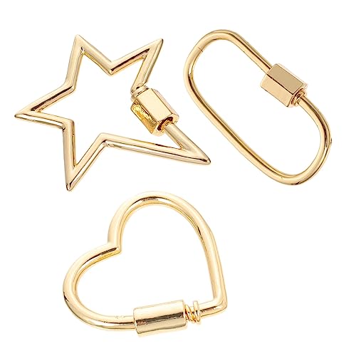 SOIMISS 3 Stück Schraubverschluss Karabinerhaken für Schmuck Zufällige Designs für und Armbänder DIY Zubehör für Schmuckherstellung von SOIMISS