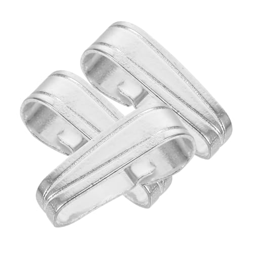 SOIMISS 3 Stück Silber Anhänger Pinch Bails Clip Verschluss Schmuckverbinder für Halsketten Armbänder DIY Schmuckzubehör Langlebig Vielseitig Tragbar von SOIMISS