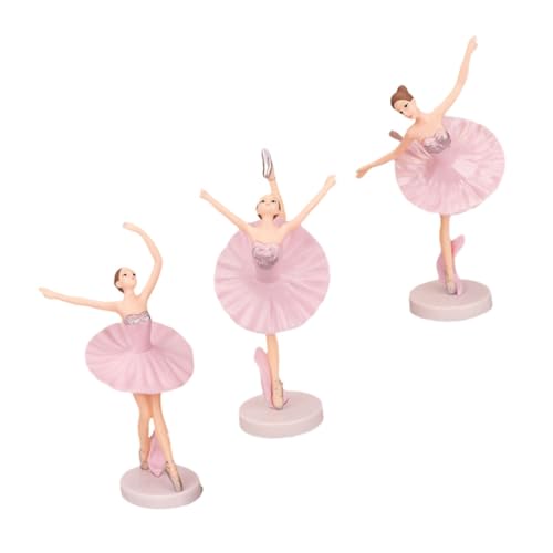 SOIMISS 3 Stück Teiliges Ballerina Figuren aus PVC mit Kleid Realistische Balletttänzer Deko für Cupcakes Kinderzimmer Tischdekoration und Party Vielseitige Ballett Tortendeko von SOIMISS