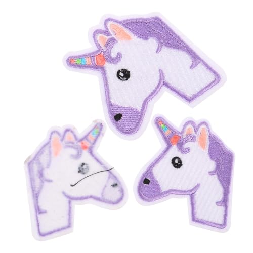 SOIMISS 3 Stück Teiliges Einhorn Stoffaufnäher aus Langlebigem Textil für DIY Kleidung Taschen Buch Dekoration Selbstklebend und Waschbar für Kleidung und Accessoires von SOIMISS