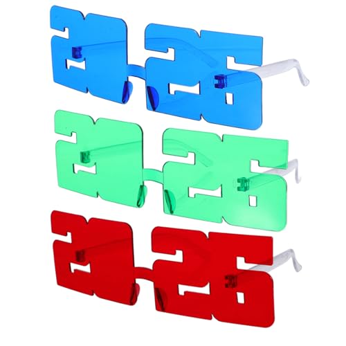 SOIMISS 3 Stück Transparente Partybrille Neuartige Sonnenbrille Brillen-Foto-Requisiten Neujahrs-Sonnenbrille Frohes neues Jahr-Party-Brille Festivalbrille neujahr fotokabine Stk SOIMISS 3 Stück Transparente Partybrille Neuartige Sonnenbrille Brillen-Foto-Requisiten Neujahrs-Sonnenbrille Frohes neues Jahr-Party-Brille Festivalbrille neujahr fotokabine Stk von SOIMISS