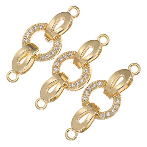 SOIMISS 3 Stück Verschlusshaken Machen Herstellung Verschlüsse Ergebnisse Doppelt Bronze Schmuck Doppelverschluss Zauber Für Schließe Kupfer Golden von SOIMISS
