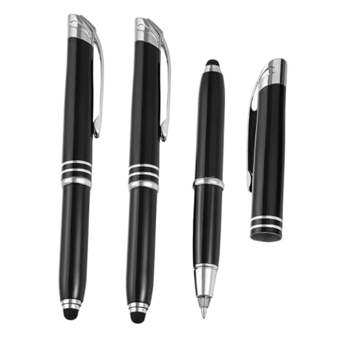 SOIMISS 3 Stück leuchtender Kugelschreiber multi Stifte mit feiner Spitze Stiftlicht Büro Schreiben von Stiften beleuchteter Stift LED-Stift im Dunkeln leuchten Stifte Metall Schwarz von SOIMISS