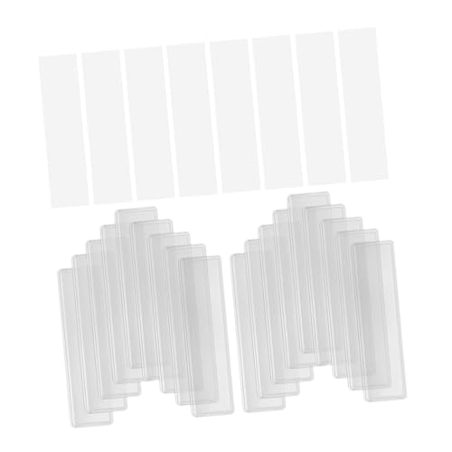 SOIMISS 30 Satz Teiliges Transparente Wasserdichte Selbstklebende Etikettenhalter aus PVC mit Weißen Einlegekarten für Regalbeschriftung für Büro Schule Supermarkt und Lagerorganisation von SOIMISS