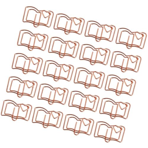 SOIMISS 30 Stück Büroklammern im Buchdesign Teiliges Roségoldene Notizklammern für Dokumente Memos und Fotos Vielseitig Einsetzbar Langlebig und Praktisch von SOIMISS