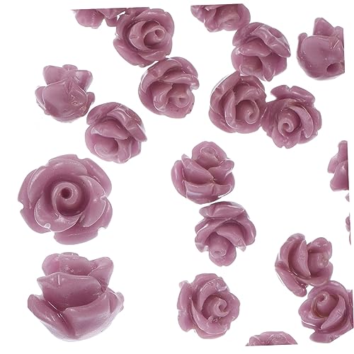 SOIMISS 30 Stück DIY Perlen Charms Blumige Harzperlen für Armbänder und Schmuckherstellung Lila Nachahmung Korallenblumen Bastelmaterialien für Kreative Projekte von SOIMISS