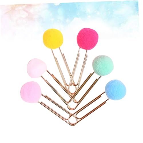 SOIMISS 30 Stück Kawaii Plüschball Büroklammern Bunte Lesezeichen Clips für Notizen Fotos Dokumente Langlebig und Robust für Schule Büro Zuhause von SOIMISS