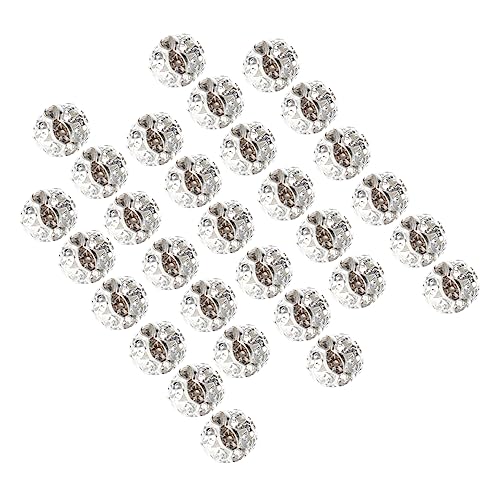 SOIMISS 30 Stück Kristall Spacer Perlen für Schmuckherstellung Silberne DIY Beads für Armbänder und für Kreative Projekte und Bastelideen von SOIMISS
