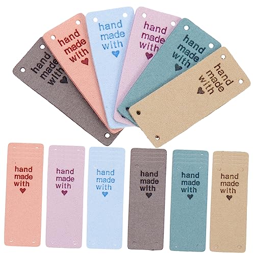 SOIMISS 30 Stück Teiliges Bunte Geprägte Etiketten aus Mikrofaser für DIY Kleidung Handgemachte Labels für Taschen Kleidung Schuhe Schmuck und von SOIMISS