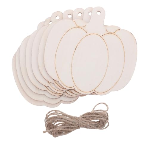 SOIMISS 30 Stück Teiliges DIY Holzanhänger Kürbisform Unbemalt Glatt Leicht zum Bemalen und Basteln für Herbstdeko Halloween Party Indoor Outdoor Kreative Holzplatten von SOIMISS