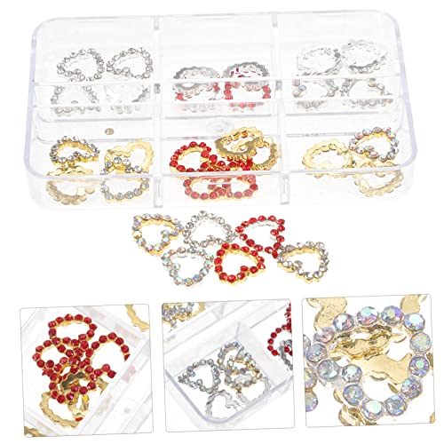 SOIMISS 30 Stück Teiliges Herz Nail Charms Nagelverzierung mit Kristallen Leichte Nail Art Dekoration für DIY Maniküre Funkelnde Nagelsteine für Glitzer und von SOIMISS