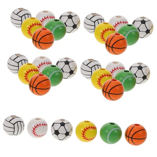 SOIMISS 30 Stück Teiliges Holzperlen Sports Spacer Beads für DIY Schmuckherstellung Leichte Langlebige Holzkugeln in Verschiedenen Sportmotiven für Armband Halskette und Bastelprojekte SOIMISS 30 Stück Teiliges Holzperlen Sports Spacer Beads für DIY Schmuckherstellung Leichte Langlebige Holzkugeln in Verschiedenen Sportmotiven für Armband Halskette und Bastelprojekte von SOIMISS