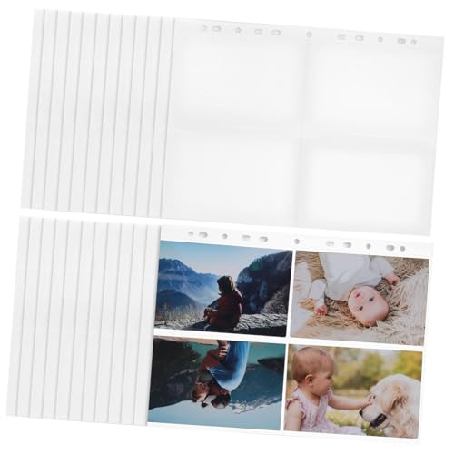 SOIMISS 30 Stück Teiliges Sammelkarten Schutzhüllen Fächer Doppelseitig Transparente Kartenhüllen für Ringordner Optimal für Baseballkarten Fotos und Postkarten Robuste Innenseiten für von SOIMISS