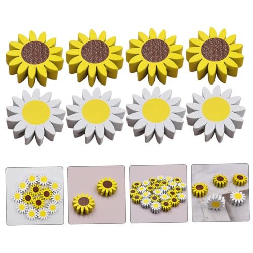 SOIMISS 30 Stück Teiliges Sonnenblumen Holzperlen mit Bohrung Naturfarbene Holzperlen für DIY Girlanden Schmuckherstellung Hausdekoration Geeignet für Bastelprojekte Zufällige Farbe von SOIMISS