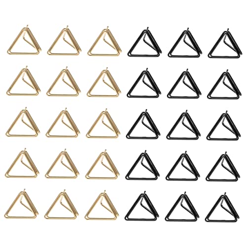 SOIMISS 30 Stück Und Papierstifte Goldene Büroklammern Papierclip Inhaber Hochzeitsdekor Nummer Des Hochzeitstisches Schlüssel Dreieckige Memo-clips Braut- Aluminiumlegierung von SOIMISS