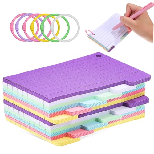 SOIMISS 300 Blatt Linierte Farbige Karteikarten mit Ringen Vorgelocht für Einfaches Sortieren und Notizen für Studium Büro Projektplanung und Organisation Zufällige Farbe Zufällige Farbe von SOIMISS