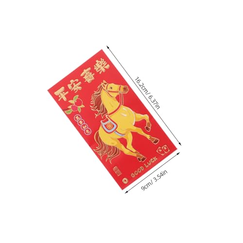 SOIMISS 300 Stk. Chinesische Neujahrs Glücksgeldumschläge Jahr Des Pferdes Robuste Reißfeste Papierumschläge mit Kreativem Pferdemotiv Große Kapazität für Frühlingsfest Geldgeschenke von SOIMISS