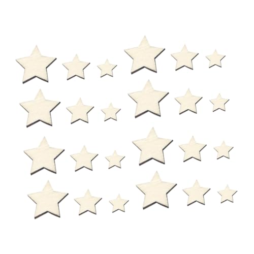 SOIMISS 300 Stück Holzscheiben Mini Stern Holzverzierung DIY Anhänger für Party und Geburtstagsdekorationen Langlebig und Sicher für Kreative Bastelprojekte von SOIMISS
