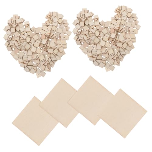 SOIMISS 300 Stück Quadratische Holzscheiben Unbehandelte Holzplatten für Diy Bastelprojekte Leichte Holzstücke mit Glatter Oberfläche zum Bemalen Dekorieren und Handarbeiten von SOIMISS