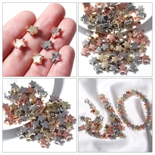 SOIMISS 300 Stück Teiliges Perlenset mit Fünfzackigen Spacer Beads Bunte DIY Schmuckperlen für Armbänder Halsketten Leichte Ccb Metallperlen für Basteln und Schmuckherstellung von SOIMISS