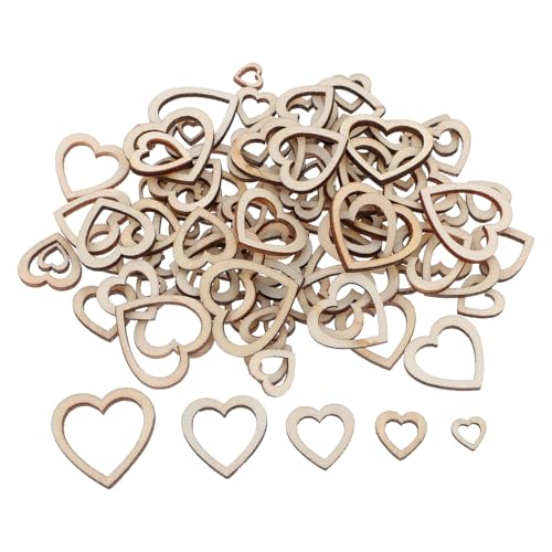 SOIMISS 300 Stück Unvollendete Hollow Holzherzen für Bastelprojekte Hochzeiten Valentinstag Dekoration und Kreative Tischgestaltung von SOIMISS