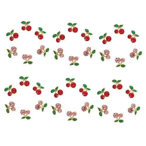SOIMISS 36 Teiliges Cherry Nail Charms aus Langlebiger Legierung Kirschdesign Rot Rosa Strass für Frauen Nail Jewelry für Partys Hochzeit Alltag SOIMISS 36 Teiliges Cherry Nail Charms aus Langlebiger Legierung Kirschdesign Rot Rosa Strass für Frauen Nail Jewelry für Partys Hochzeit Alltag von SOIMISS