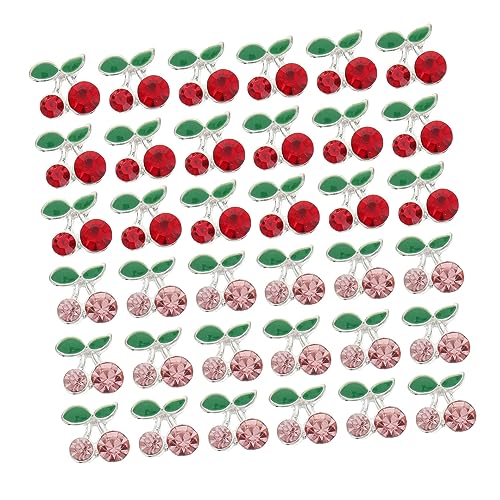 SOIMISS 36 Teiliges Kirsch Nagelcharms Leuchtende Strasssteine Silber und Rot Nagelkunst Dekorationen für Maniküre Geeignet für Natürliche und Künstliche Nägel Diy Nageldesign Zubehör von SOIMISS