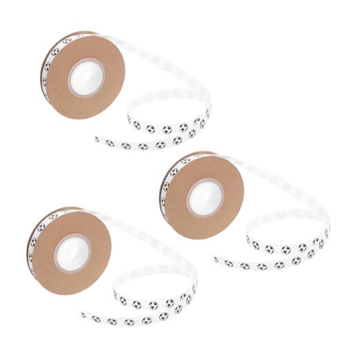 SOIMISS 3Roll Fußball Geschenkband Yards Breit Hochwertiges Langlebiges Seidenband für Fußballfans Geschenkverpackung DIY Basteln Sportparty Dekoration von SOIMISS