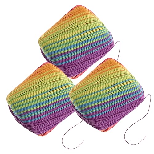 SOIMISS 3Rollen DIY Baumwollgarn Gefärbte Farbverlaufsgarne für Häkeln und Stricken Atmungsaktiv für Pullover Schals und Bastelprojekte von SOIMISS