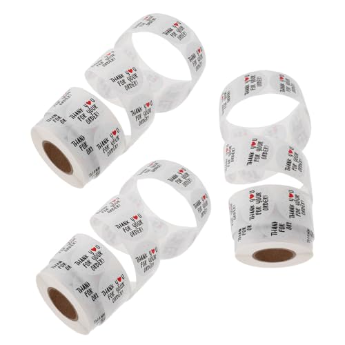 SOIMISS 3roll Danke Aufkleber Backsiegel - etikettenaufkleber Aufkleber Für Umschlagverpackungen Einfacher Siegelaufkleber Danke Runde Kleinunternehmen Labels Versandetiketten Weiß von SOIMISS