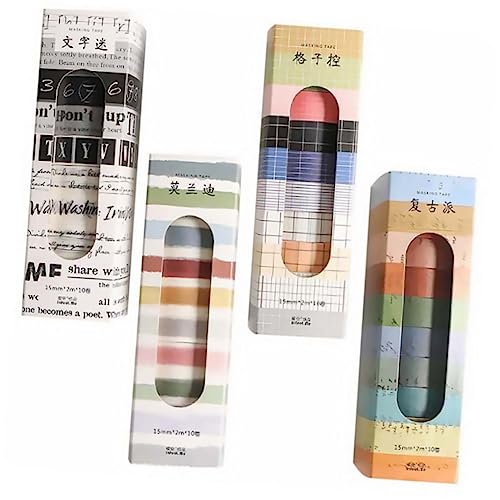 SOIMISS 4 Boxen Washi Tape Dekoratives Klebeband mit Verschiedenen Mustern für Scrapbooking Tagebuchgestaltung und Kreative DIY Projekte für Dekoration und Geschenkverpackung von SOIMISS