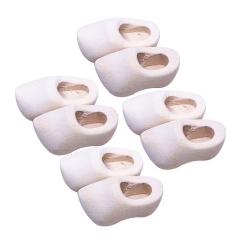 SOIMISS 4 Paare Mini Holzschuhe zum Basteln Unbemalte Puppenhaus Dekoration Holz Modelle Leichte Blanko Deko für DIY Handwerksprojekte und Mini Ornamente von SOIMISS