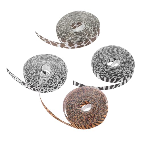 SOIMISS 4 Rollen Geschenkband Tiermuster Breit Weiches Langlebiges Stoffband mit Tiger Giraffe Zebra Kuh Motiven für Diy Basteln Geburtstags und Weihnachtsdekoration SOIMISS 4 Rollen Geschenkband Tiermuster Breit Weiches Langlebiges Stoffband mit Tiger Giraffe Zebra Kuh Motiven für Diy Basteln Geburtstags und Weihnachtsdekoration von SOIMISS