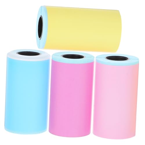 SOIMISS 4 Rollen Mini Thermopapier Selbstklebend Wasserfest und Ölbeständig Thermoetiketten mit Starker Haftung für Mini Thermodrucker Farbige Aufkleber in Blau Gelb für SOIMISS 4 Rollen Mini Thermopapier Selbstklebend Wasserfest und Ölbeständig Thermoetiketten mit Starker Haftung für Mini Thermodrucker Farbige Aufkleber in Blau Gelb für von SOIMISS