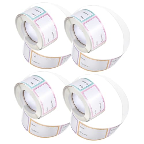 SOIMISS 4 Rollen Selbstklebende Lebensmitteletiketten für Vorratsdosen Gefrieretiketten Aufkleber Leicht Abziehbar Rückstandsfrei Praktische Beschriftung für Küche Schule und Büro Farbig SOIMISS 4 Rollen Selbstklebende Lebensmitteletiketten für Vorratsdosen Gefrieretiketten Aufkleber Leicht Abziehbar Rückstandsfrei Praktische Beschriftung für Küche Schule und Büro Farbig von SOIMISS