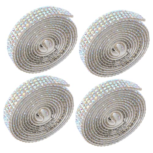 SOIMISS 4 Rollen Selbstklebendes Strassband Breit Glitzer-dekoband für Geschenkverpackung DIY Schmuck Mode Handwerk Vielseitiges Bling-klebeband von SOIMISS