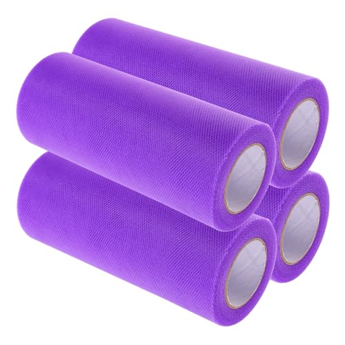 SOIMISS 4 Rollen Tüllband Mittelharter Tüll zum Schneiden für Hochzeitsdeko Party Basteln Geschenkverpackung DIY Meshbänder in Dunkelviolett SOIMISS 4 Rollen Tüllband Mittelharter Tüll zum Schneiden für Hochzeitsdeko Party Basteln Geschenkverpackung DIY Meshbänder in Dunkelviolett von SOIMISS