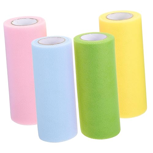 SOIMISS 4 Rollen Tüllband Pastellfarben Vielseitiges Dekorationsband Tüll für Hochzeiten Partys und DIY Bastelprojekte Einfach Zuschneidbar und Elegant SOIMISS 4 Rollen Tüllband Pastellfarben Vielseitiges Dekorationsband Tüll für Hochzeiten Partys und DIY Bastelprojekte Einfach Zuschneidbar und Elegant von SOIMISS