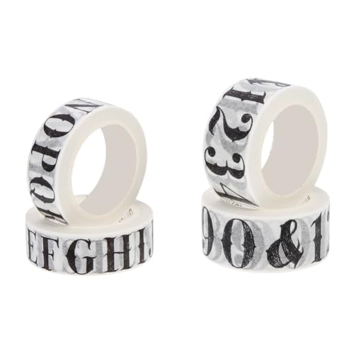 SOIMISS 4 Rollen Vintage Washi Tape mit Alphabet und Zahlenmustern Breit Dekoratives Klebeband für DIY Planer Scrapbooking Schüler Bürobedarf Vielseitig und Einfach Zuschneidbar SOIMISS 4 Rollen Vintage Washi Tape mit Alphabet und Zahlenmustern Breit Dekoratives Klebeband für DIY Planer Scrapbooking Schüler Bürobedarf Vielseitig und Einfach Zuschneidbar von SOIMISS