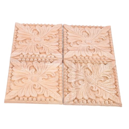 SOIMISS 4 STÜCKE Massivholz Holzschnitzerei Applikation Quadratische Möbel Ornamente für Schrank Spiegel Dekoration Leichte DIY Holz Onlay für Klassische Wohnmöbel SOIMISS 4 STÜCKE Massivholz Holzschnitzerei Applikation Quadratische Möbel Ornamente für Schrank Spiegel Dekoration Leichte DIY Holz Onlay für Klassische Wohnmöbel von SOIMISS