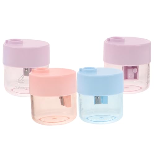SOIMISS 4 STÜCKE Teiliges Bleistiftspitzer aus Tragbarer Single Hole Sharpeners Kreative Manuelle Anspitzer für Junge Mädchen und Zuverlässig für Schule und Büro Zufällige Zufällige Farbe von SOIMISS