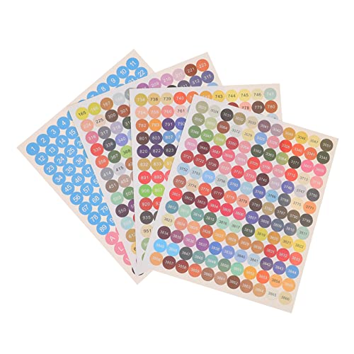 SOIMISS 4 Sätze Selbstklebende Farbnummer Aufkleber für Diamantmalerei Farbtiketten zur Klassifizierung von Aufbewahrungsboxen und Bastelprojekten Nummerierte Sticker für Einfache von SOIMISS