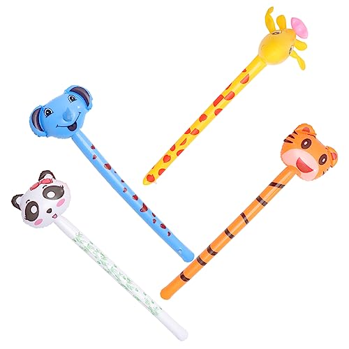 SOIMISS 4 Stück Aufblasbarer Tierkopf Sprengen Tiere Stick Hoch Luftballons Kindertierballons Aufblasbare Lange Stöcke Kreative Aufblasbare Stöcke Aufblasbare Stabballons Pvc von SOIMISS