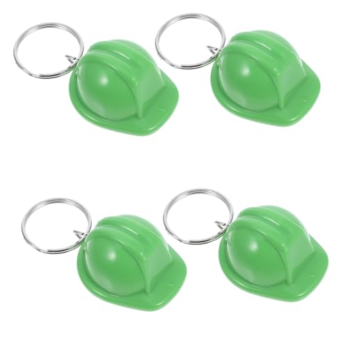 SOIMISS 4 Stück Bau Hut Miniatur-schutzhelm Helm Schlüsselanhänger Mini-schutzhelm Für Puppe Bau Party Gefälligkeiten Miniatur-bauhut Schlüsselanhänger-ornamente Bau Hüte Green Plastik von SOIMISS