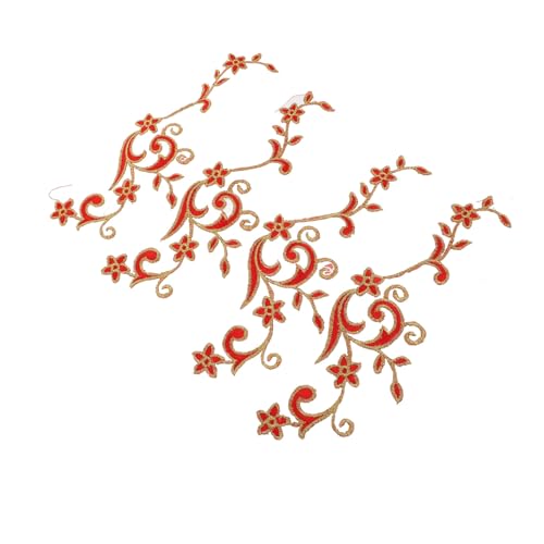 SOIMISS 4 Stück Bestickte Blumenapplikationen Teiliges zum Aufnähen Lebendige Blütenmotive für Kleidung Taschen DIY Mode Vielseitige Stoffverzierung für Pullover Schals und Brautkleider von SOIMISS