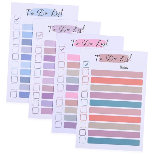 SOIMISS 4 Stück Bunte To Do Listen Notizblöcke Teiliges Set Haftend für Büro und Zuhause Planen und Organisieren mit Starkem Kleber und Hochwertigem Papier von SOIMISS