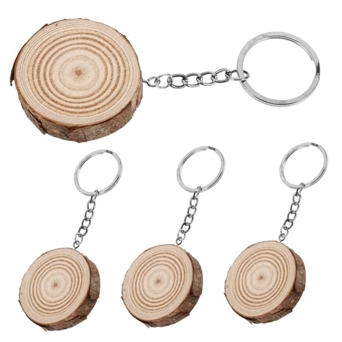 SOIMISS 4 Stück Diy Holz Schlüsselanhänger Blanko Holzscheiben für Handbemalung für Kreative Bastelprojekte Persönliche für Hochzeiten Dekorationen von SOIMISS